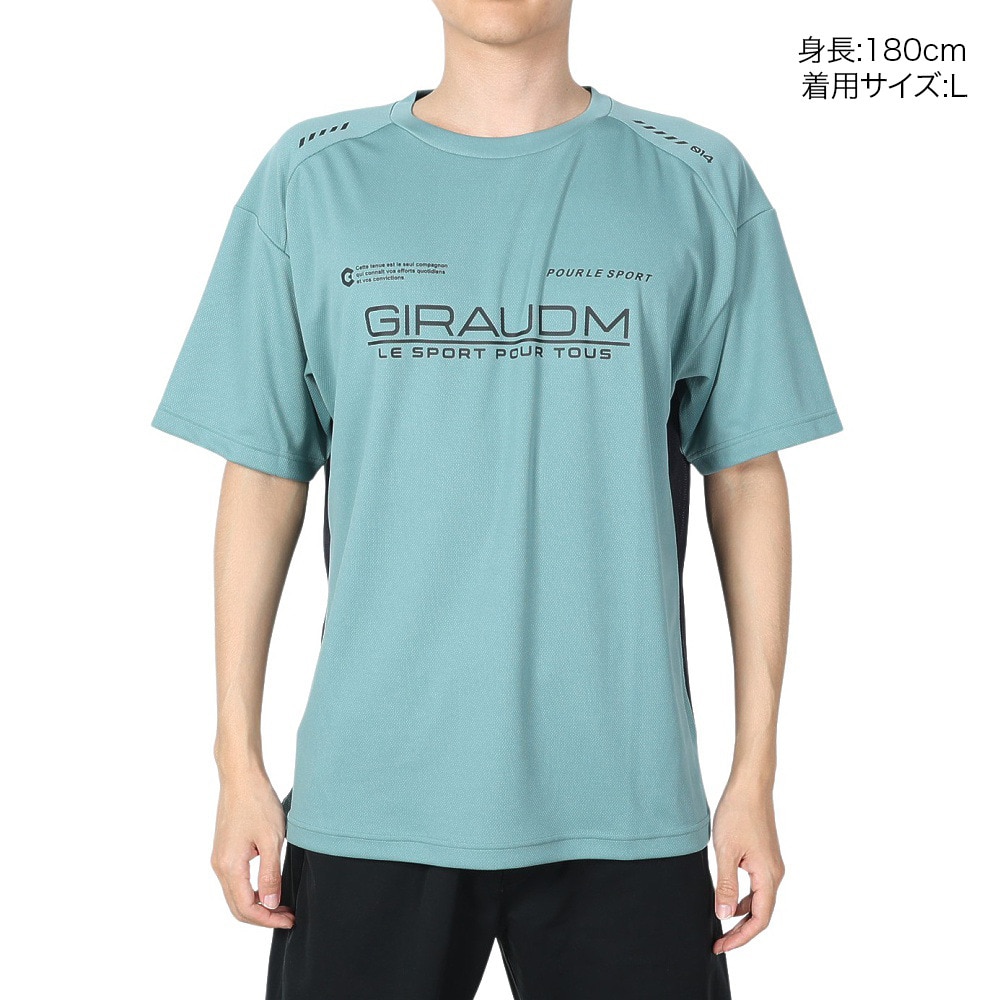 ジローム（GIRAUDM）（メンズ）ドライプラスクール シャインブロック メッシュ 半袖Tシャツ CT4S0025-TR863-GRES GRN