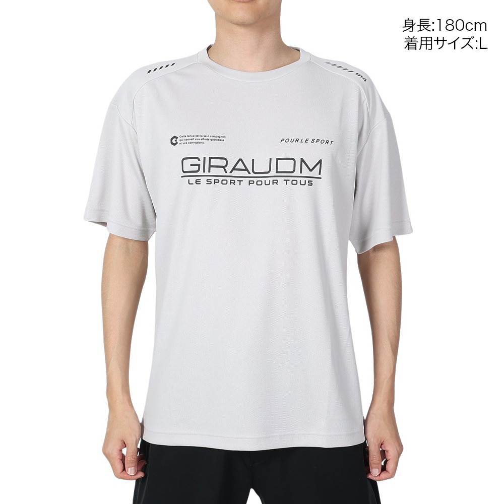 ジローム（GIRAUDM）（メンズ）ドライプラスクール シャインブロック メッシュ 半袖Tシャツ CT4S0025-TR863-GRES GRY