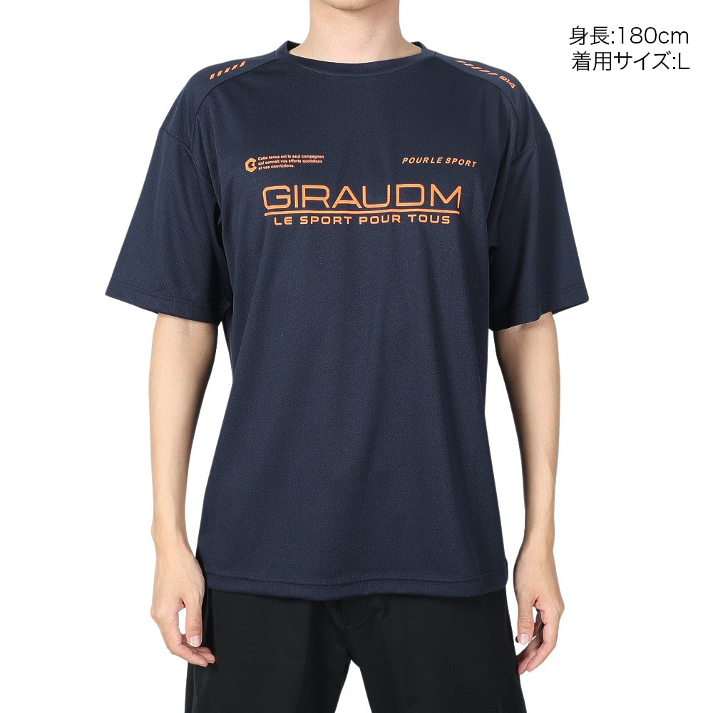 ジローム（GIRAUDM）（メンズ）ドライプラスクール シャインブロック メッシュ 半袖Tシャツ CT4S0025-TR863-GRES NVY