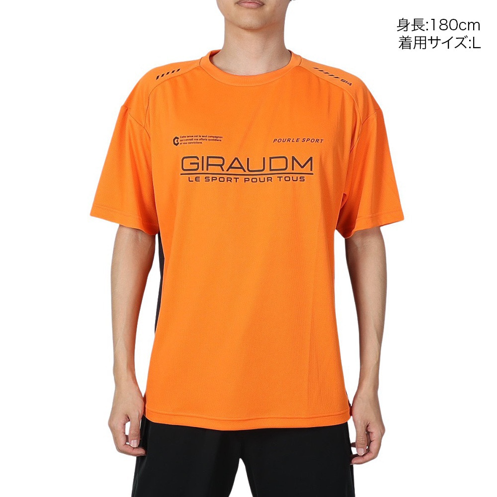 ジローム（GIRAUDM）（メンズ）ドライプラスクール シャインブロック メッシュ 半袖Tシャツ CT4S0025-TR863-GRES ORG