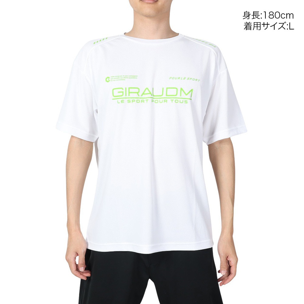 ジローム（GIRAUDM）（メンズ）ドライプラスクール シャインブロック メッシュ 半袖Tシャツ CT4S0025-TR863-GRES WHT