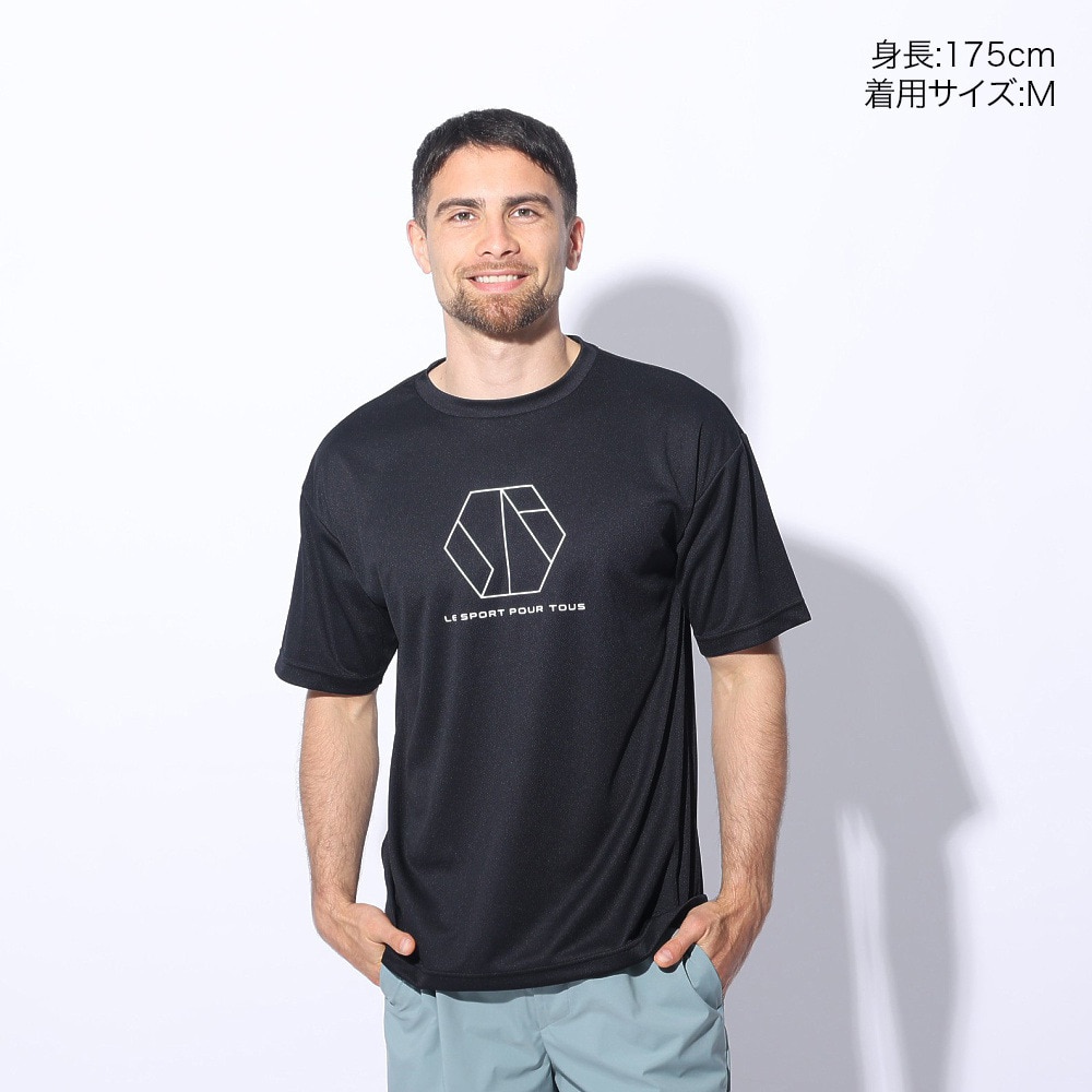 ジローム（GIRAUDM）（メンズ）ドライプラスクール シャインブロック メッシュ 半袖Tシャツ CT4S0027-TR863-GRES BLK