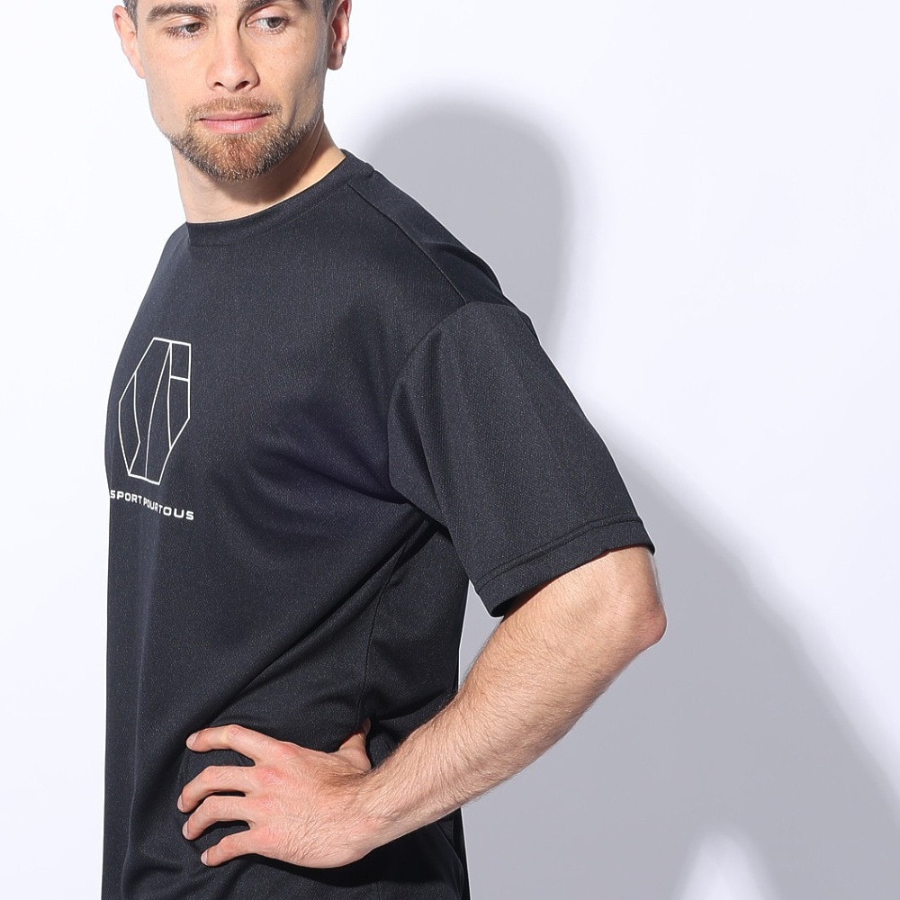 ジローム（GIRAUDM）（メンズ）ドライプラスクール シャインブロック メッシュ 半袖Tシャツ CT4S0027-TR863-GRES BLK