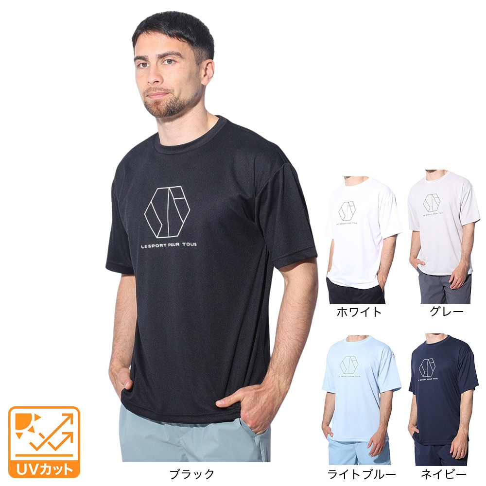 ジローム（GIRAUDM）（メンズ）ドライプラスクール シャインブロック メッシュ 半袖Tシャツ CT4S0027-TR863-GRES BLK