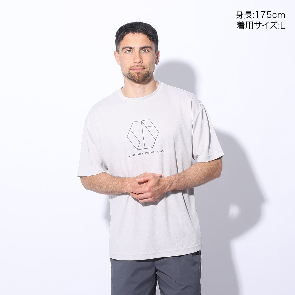 ジローム（GIRAUDM）（メンズ）ドライプラスクール シャインブロック メッシュ 半袖Tシャツ CT4S0027-TR863-GRES GRY