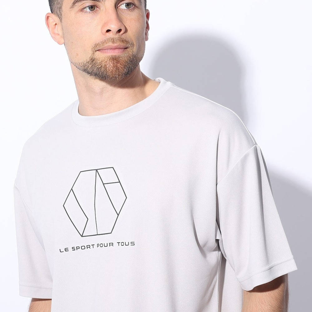 ジローム（GIRAUDM）（メンズ）ドライプラスクール シャインブロック メッシュ 半袖Tシャツ CT4S0027-TR863-GRES GRY