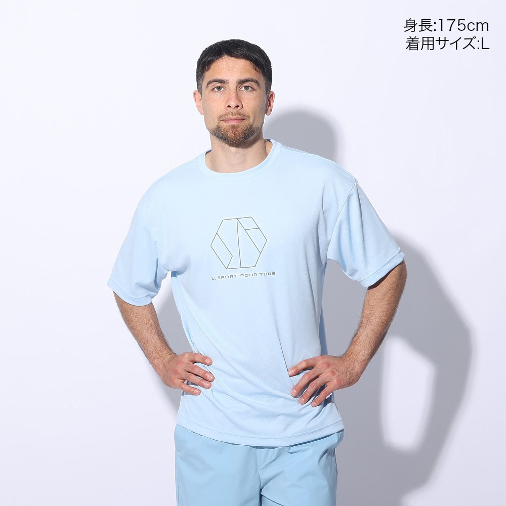 ジローム（GIRAUDM）（メンズ）ドライプラスクール シャインブロック メッシュ 半袖Tシャツ CT4S0027-TR863-GRES LBLU