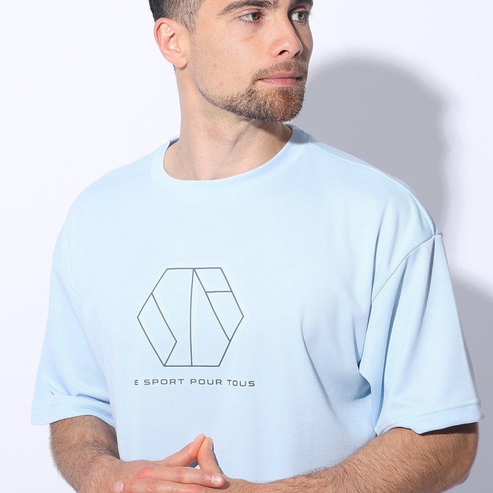 ジローム（GIRAUDM）（メンズ）ドライプラスクール シャインブロック メッシュ 半袖Tシャツ CT4S0027-TR863-GRES LBLU
