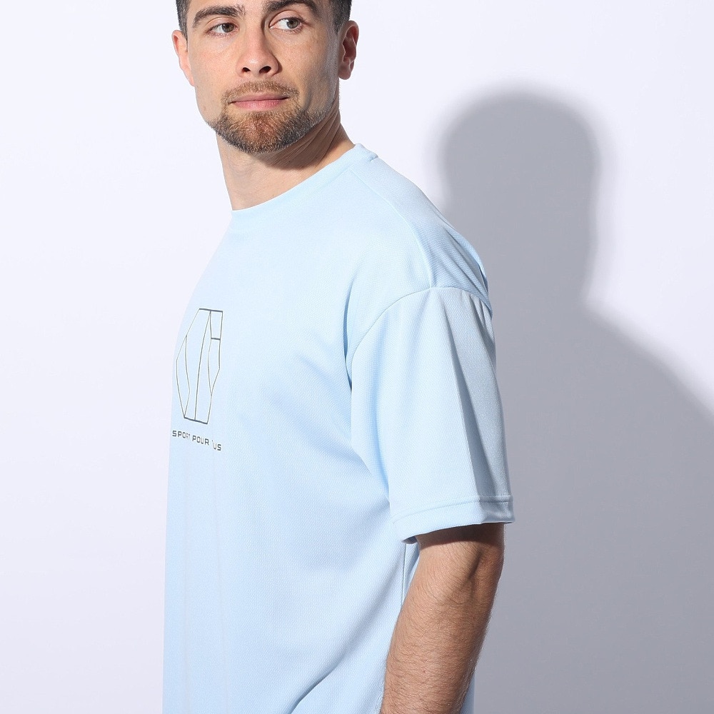 ジローム（GIRAUDM）（メンズ）ドライプラスクール シャインブロック メッシュ 半袖Tシャツ CT4S0027-TR863-GRES LBLU
