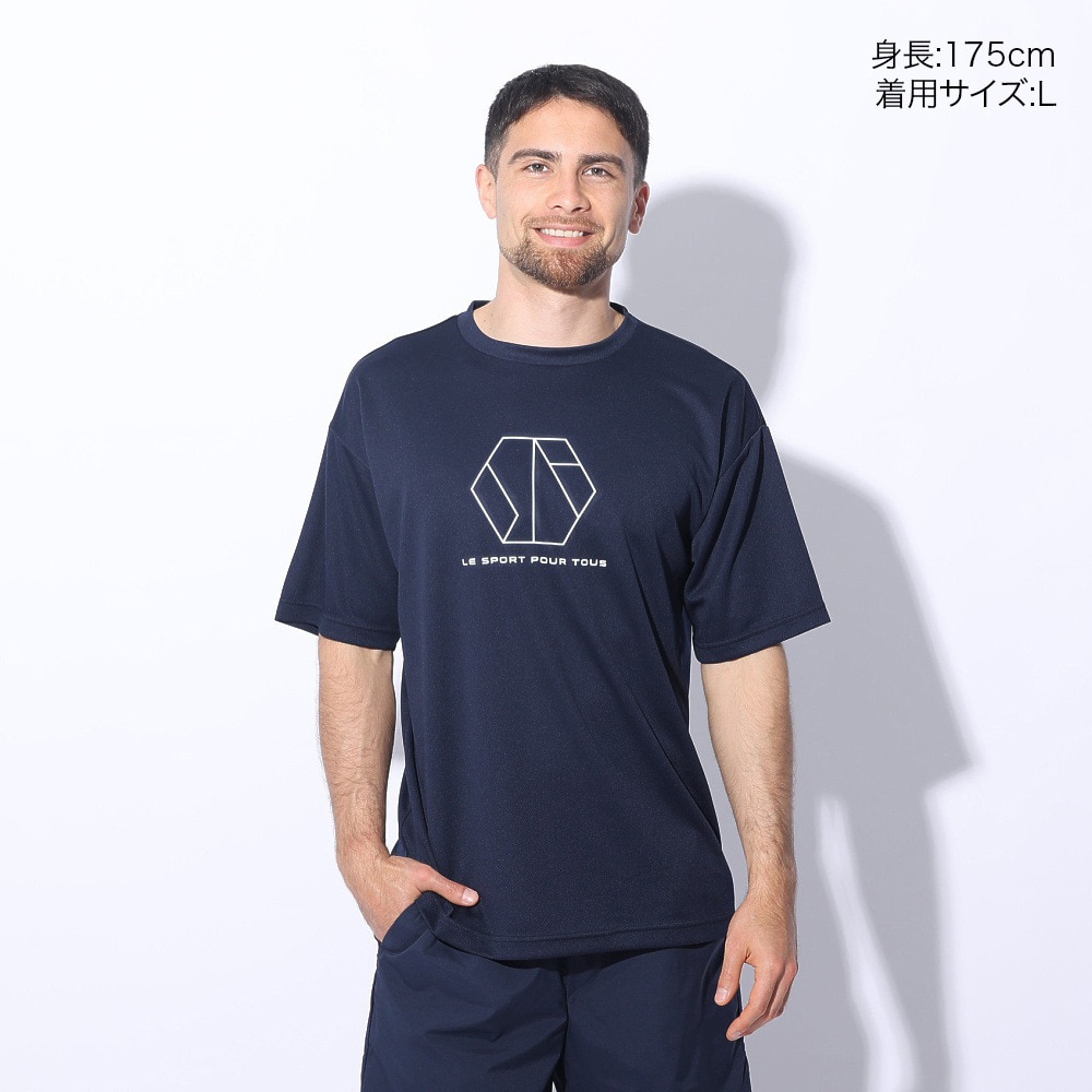 ジローム（GIRAUDM）（メンズ）ドライプラスクール シャインブロック メッシュ 半袖Tシャツ CT4S0027-TR863-GRES NVY