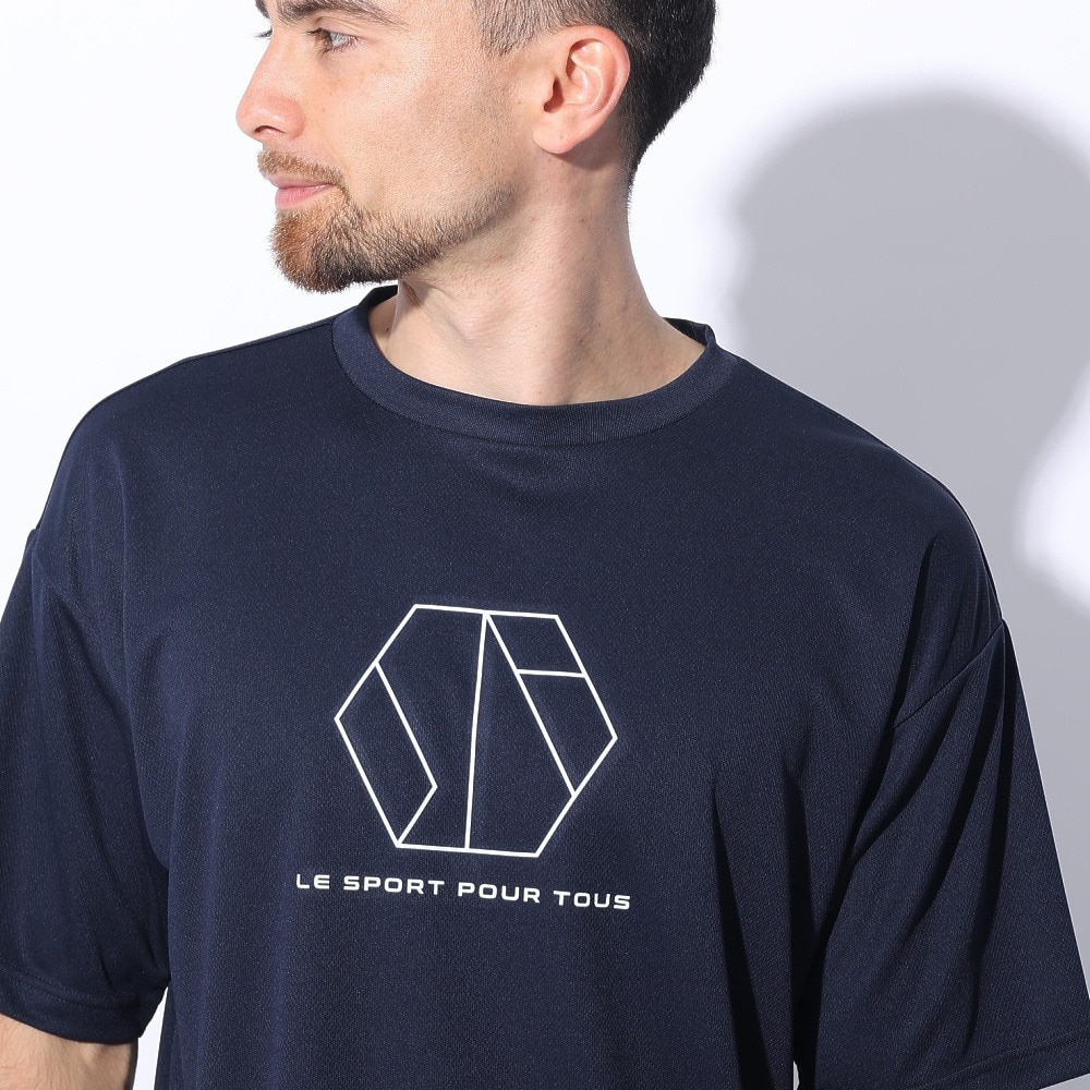 ジローム（GIRAUDM）（メンズ）ドライプラスクール シャインブロック メッシュ 半袖Tシャツ CT4S0027-TR863-GRES NVY