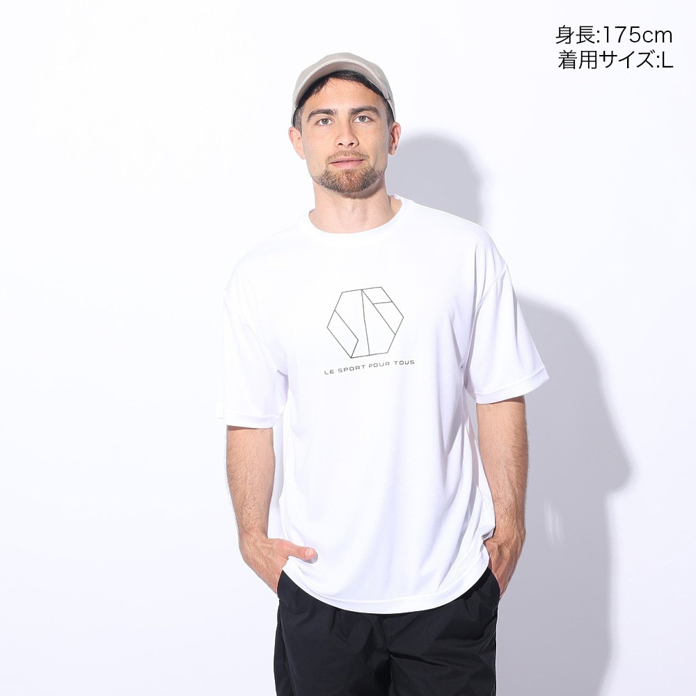 ジローム（GIRAUDM）（メンズ）ドライプラスクール シャインブロック メッシュ 半袖Tシャツ CT4S0027-TR863-GRES WHT
