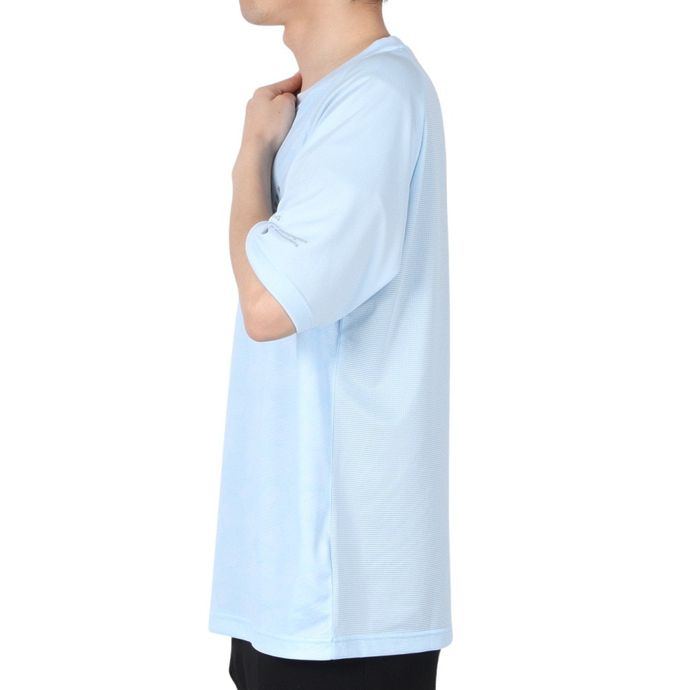 ジローム（GIRAUDM）（メンズ）ドライプラスクール シャインブロック メッシュ 半袖Tシャツ CT4S0028-TR863-GRES LBLU