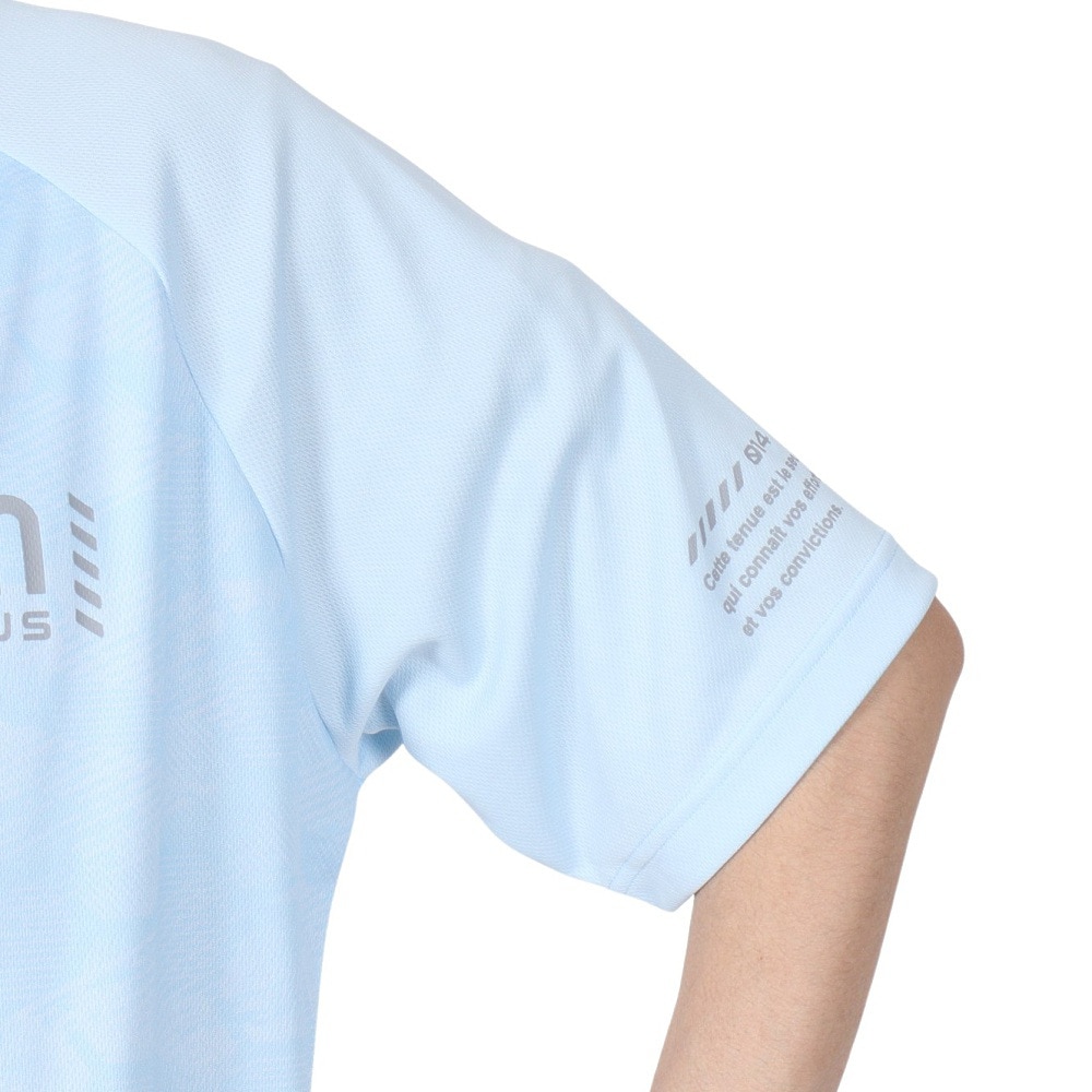 ジローム（GIRAUDM）（メンズ）ドライプラスクール シャインブロック メッシュ 半袖Tシャツ CT4S0028-TR863-GRES LBLU