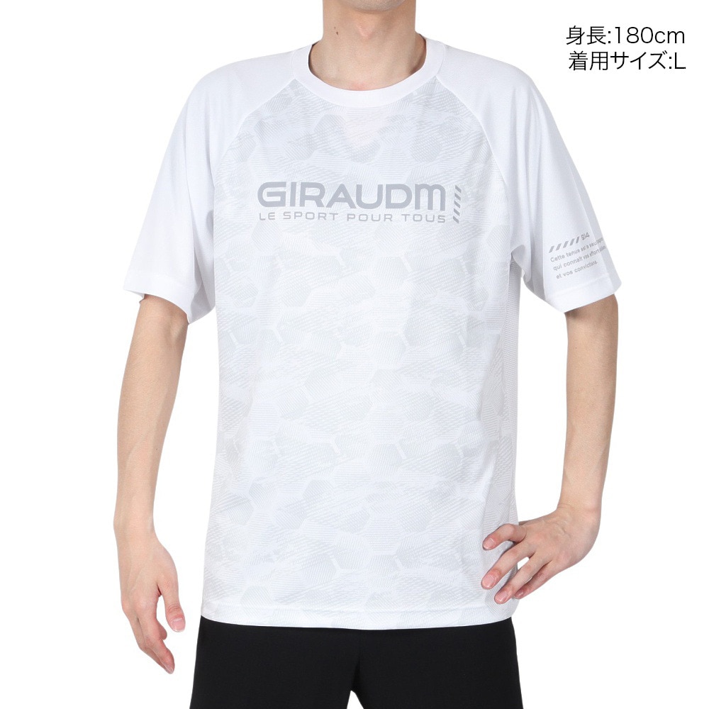 ジローム（GIRAUDM）（メンズ）ドライプラスクール シャインブロック メッシュ 半袖Tシャツ CT4S0028-TR863-GRES WHT