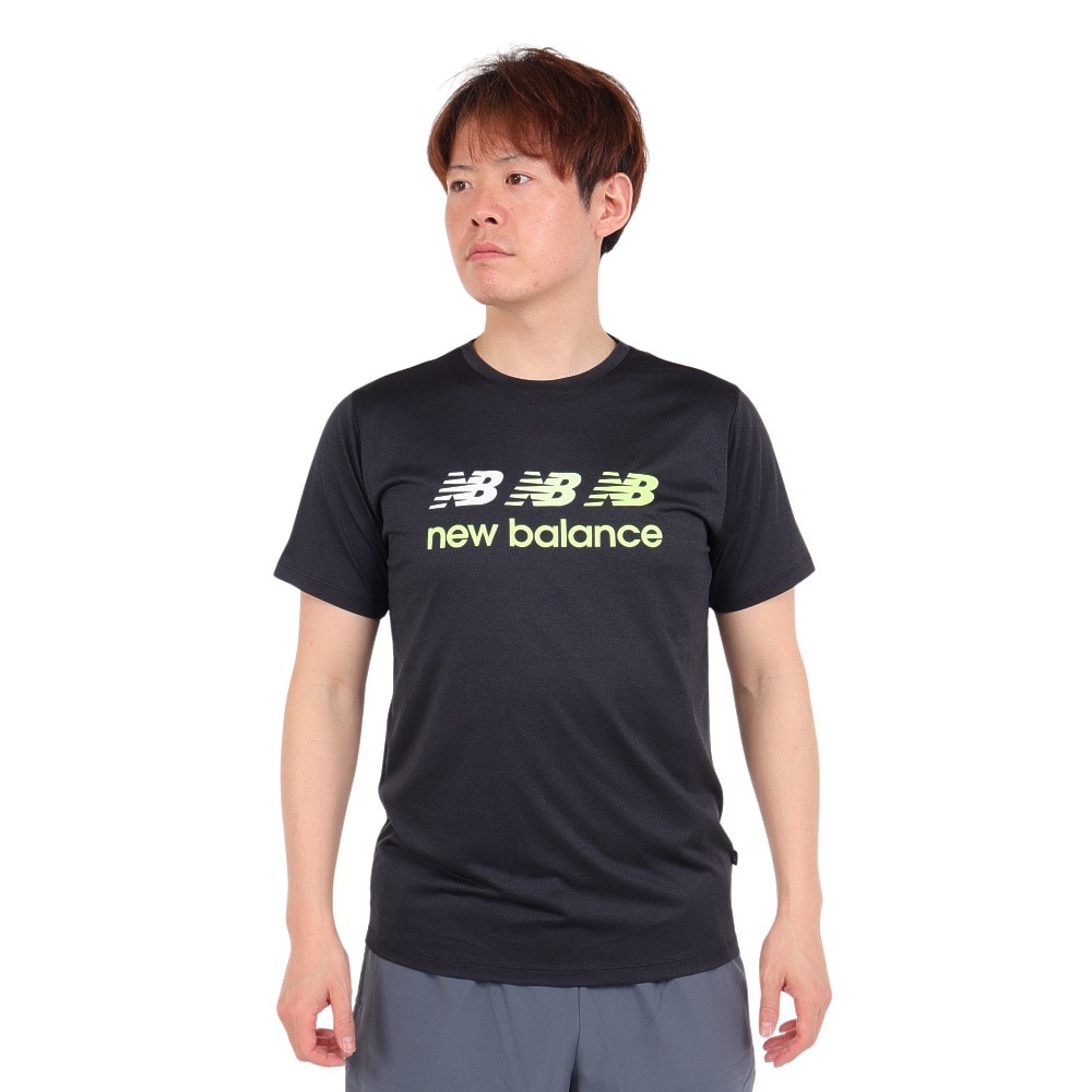 ニューバランス（new balance）（メンズ）パフォーマンスグラフィック 半袖Tシャツ AMT41001BK