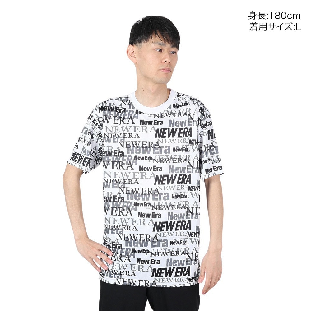 ニューエラ（NEW ERA）（メンズ、レディース、キッズ）半袖 テックTシャツ Text All Over 14121962