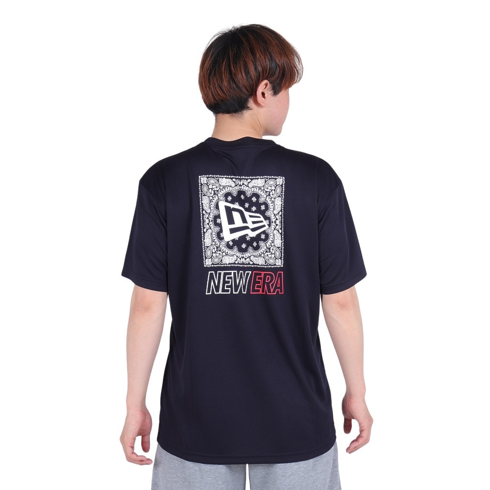 ニューエラ（NEW ERA）（メンズ）半袖 テック Tシャツ リアペイズリーロゴ 14311382