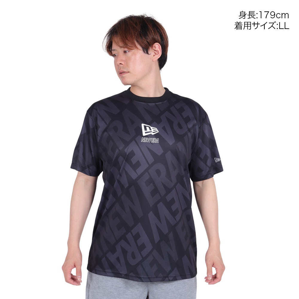 ニューエラ（NEW ERA）（メンズ）半袖 テック Tシャツ オールオーバーロゴ 14311390