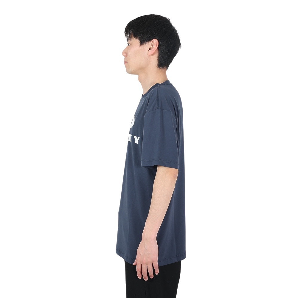 オークリー（OAKLEY）（メンズ）Enhance Qdevo 半袖Tシャツ ネイビー O Bark 3.0 FOA406333-6FB 吸汗速乾 接触冷感 紫外線防止 ストレッチ