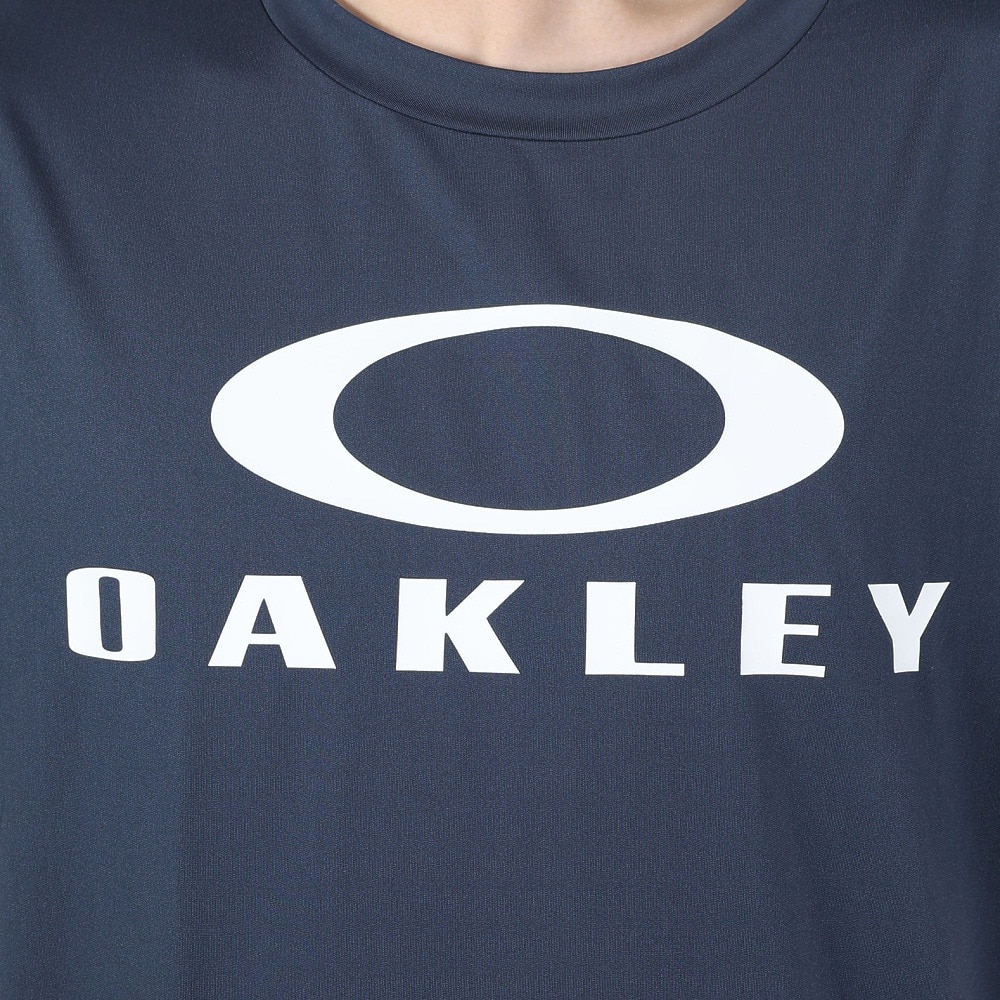オークリー（OAKLEY）（メンズ）Enhance Qdevo 半袖Tシャツ ネイビー O Bark 3.0 FOA406333-6FB 吸汗速乾 接触冷感 紫外線防止 ストレッチ