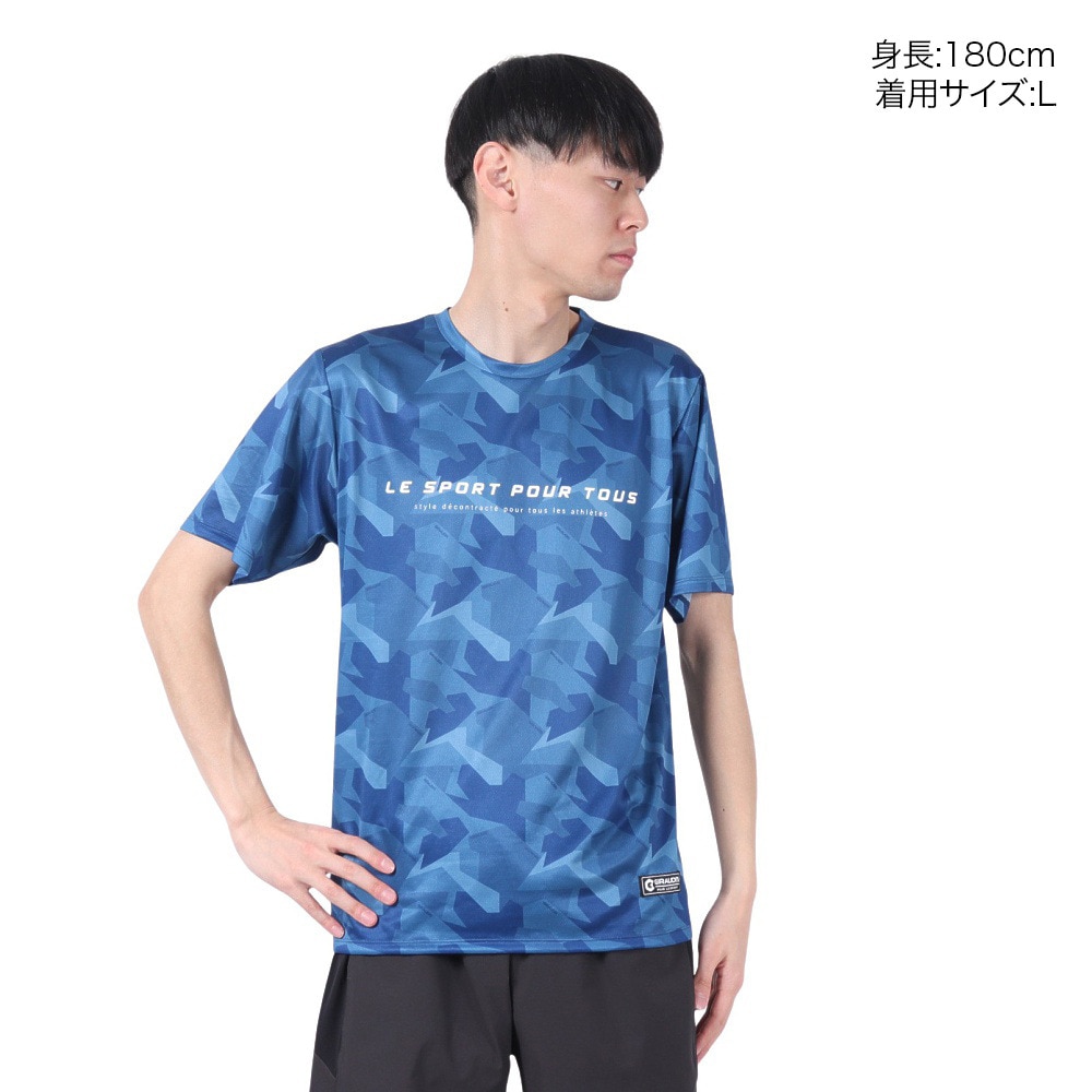 ジローム（GIRAUDM）（メンズ）ドライプラス15 202 グラフィック メッシュ Tシャツ CT5S0041-TR863-GRES BLU