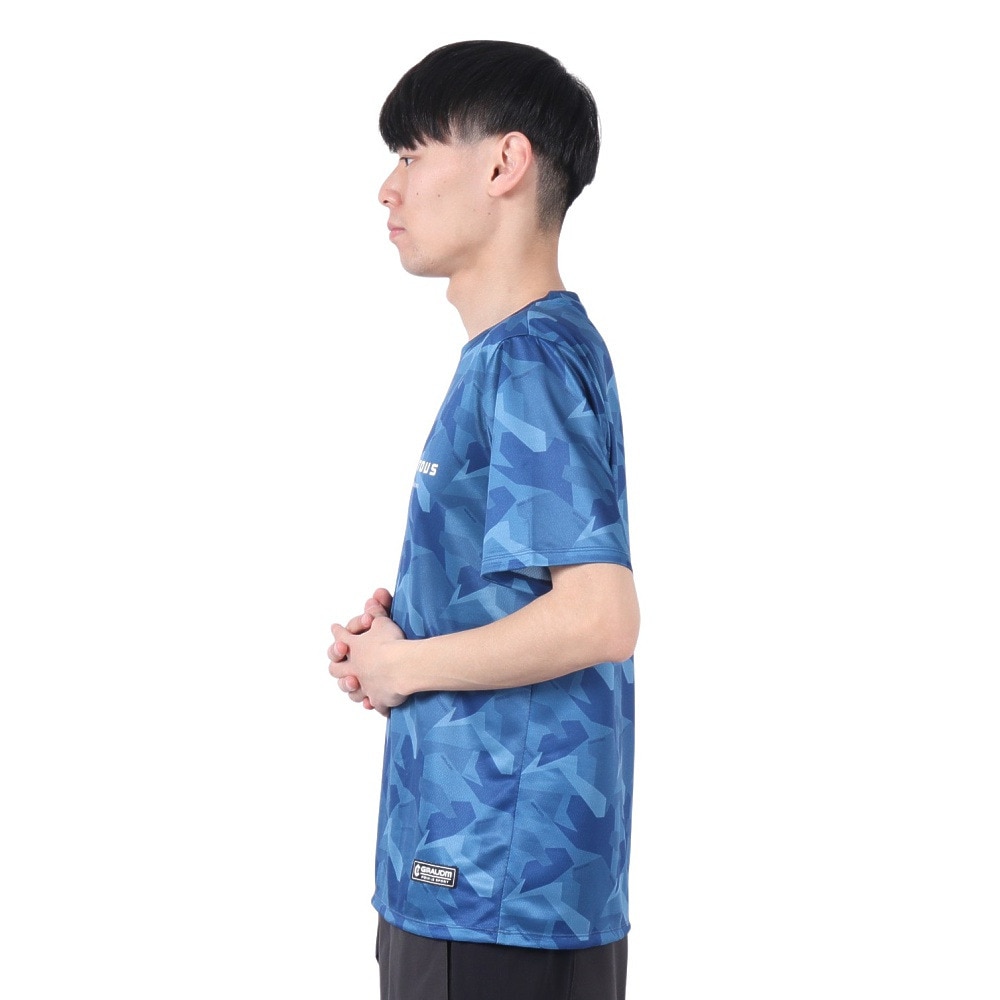 ジローム（GIRAUDM）（メンズ）ドライプラス15 202 グラフィック メッシュ Tシャツ CT5S0041-TR863-GRES BLU