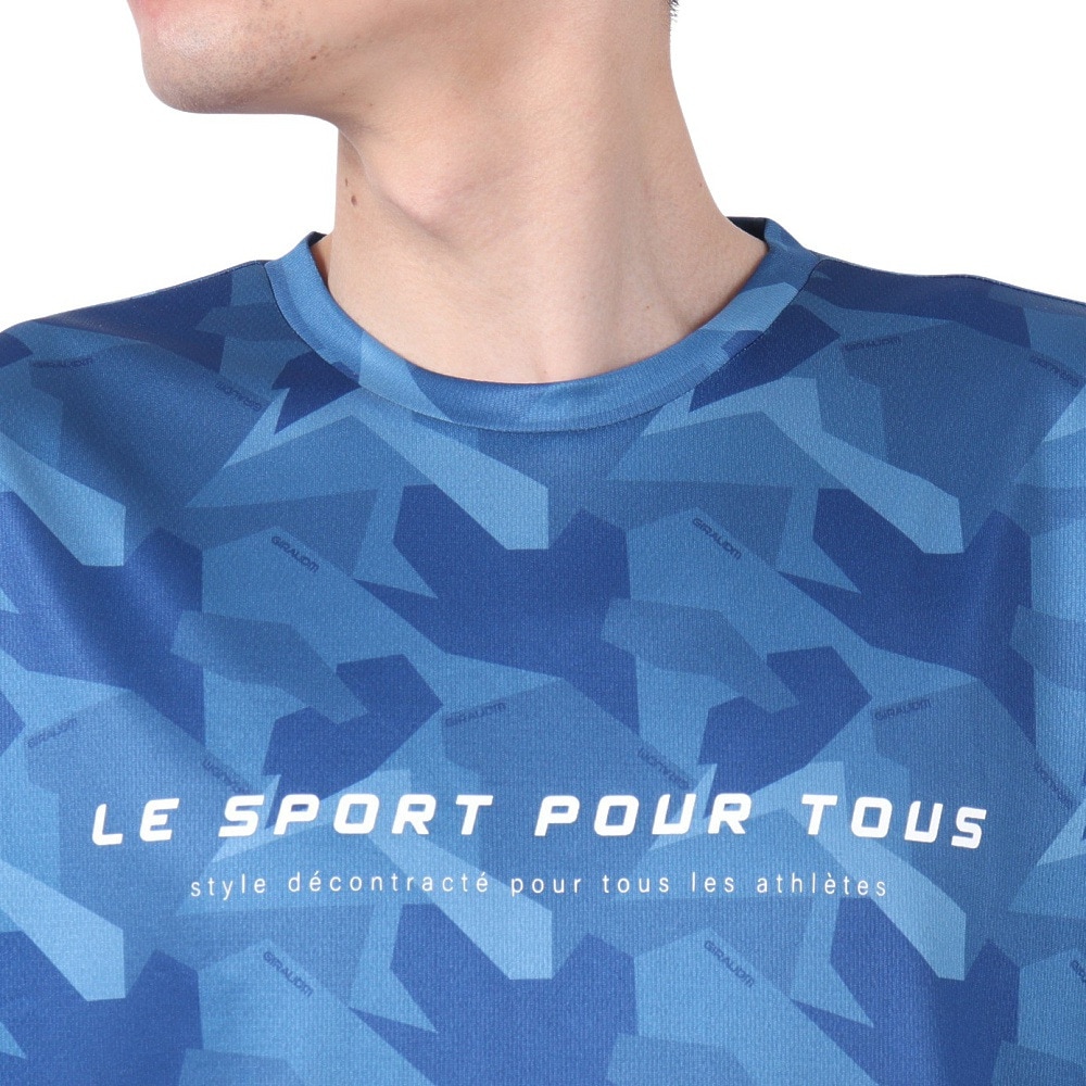 ジローム（GIRAUDM）（メンズ）ドライプラス15 202 グラフィック メッシュ Tシャツ CT5S0041-TR863-GRES BLU