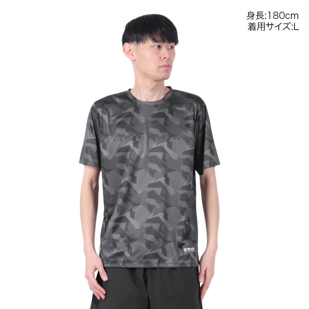 ジローム（GIRAUDM）（メンズ）ドライプラス15 202 グラフィック メッシュ Tシャツ CT5S0041-TR863-GRES GRY