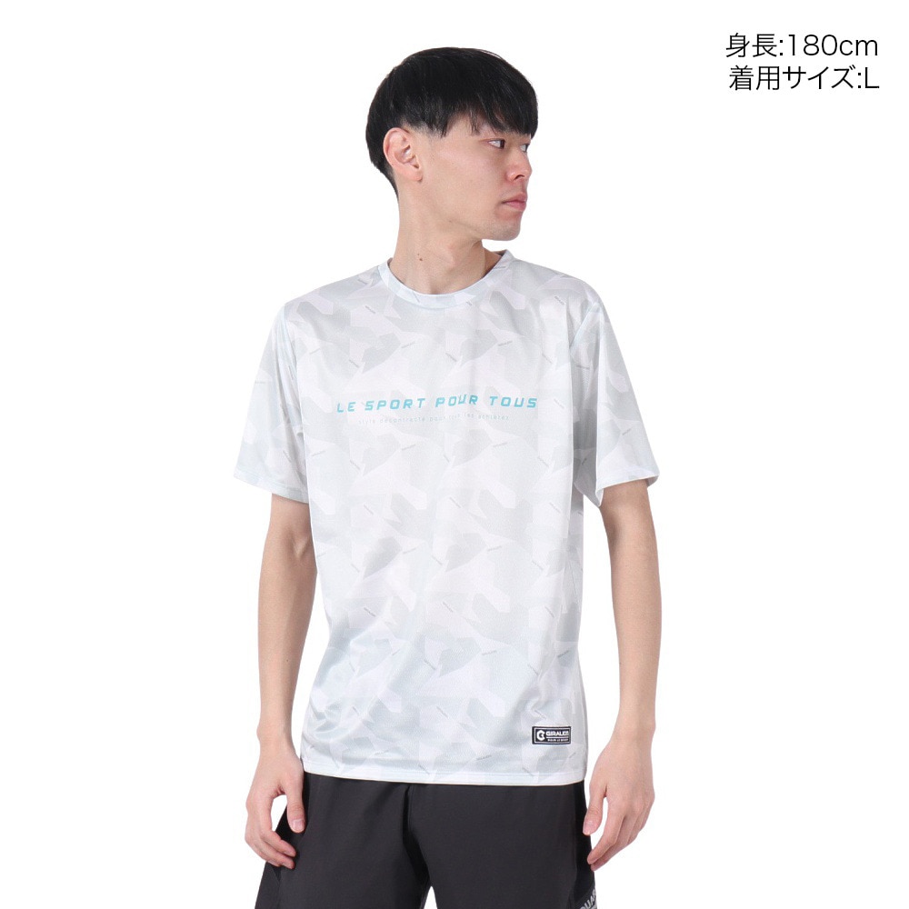 ジローム（GIRAUDM）（メンズ）ドライプラス15 202 グラフィック メッシュ Tシャツ CT5S0041-TR863-GRES WHT