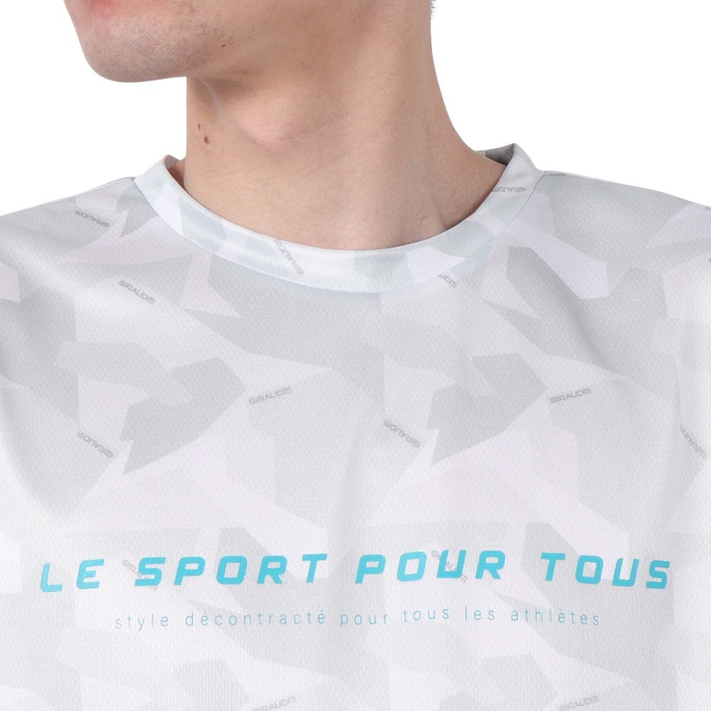 ジローム（GIRAUDM）（メンズ）ドライプラス15 202 グラフィック メッシュ Tシャツ CT5S0041-TR863-GRES WHT