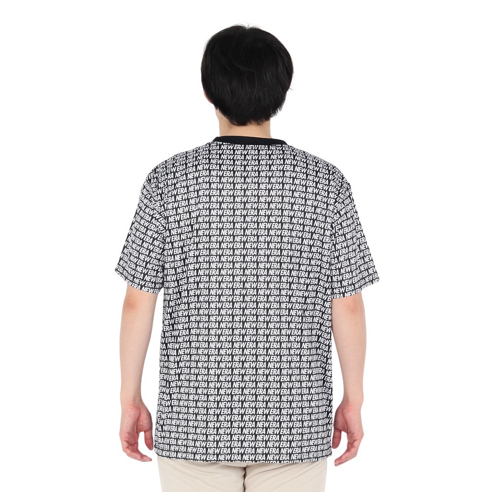 ニューエラ（NEW ERA）（メンズ、レディース）半袖 テック Tシャツ Allover BLK 14410150