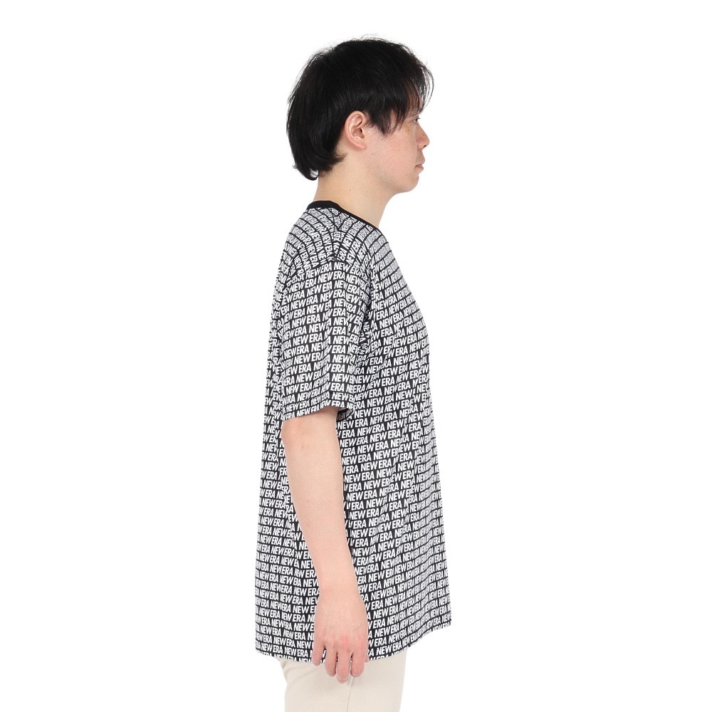ニューエラ（NEW ERA）（メンズ、レディース）半袖 テック Tシャツ Allover BLK 14410150