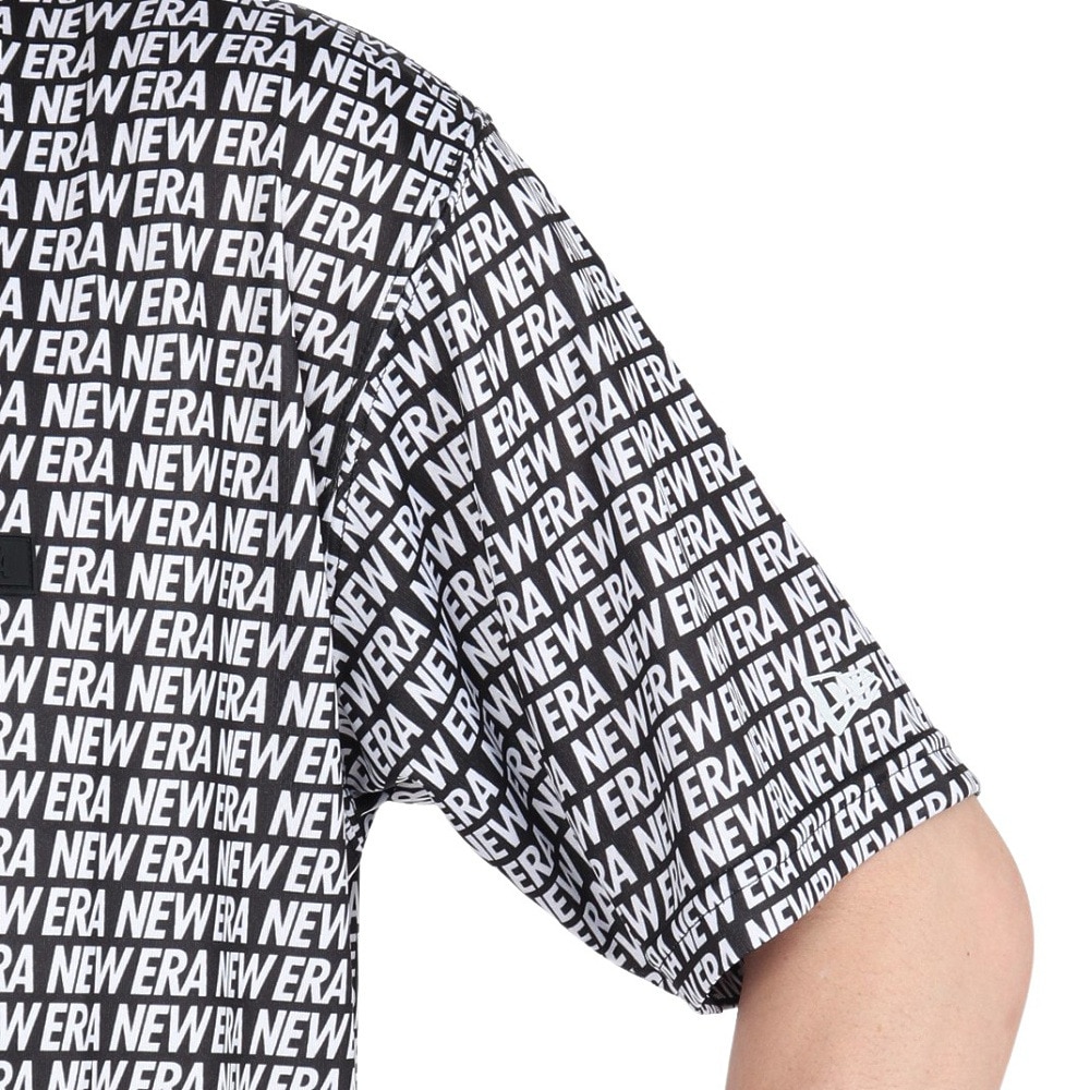 ニューエラ（NEW ERA）（メンズ、レディース）半袖 テック Tシャツ Allover BLK 14410150