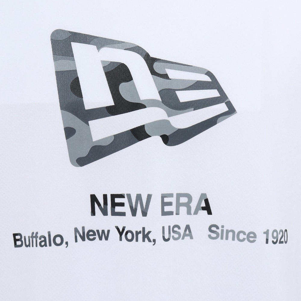 ニューエラ（NEW ERA）（メンズ、レディース）テック 半袖Tシャツ フラッグロゴ ウッドランドカモ 14666295