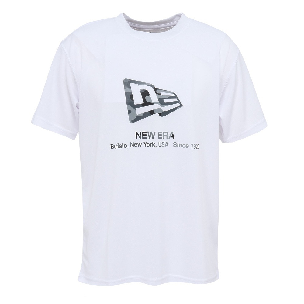 ニューエラ（NEW ERA）（メンズ、レディース）テック 半袖Tシャツ フラッグロゴ ウッドランドカモ 14666295