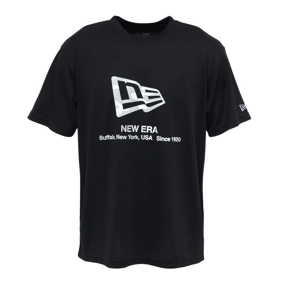 ニューエラ（NEW ERA）（メンズ、レディース）テック 半袖Tシャツ フラッグロゴ ウッドランドカモ 14666296