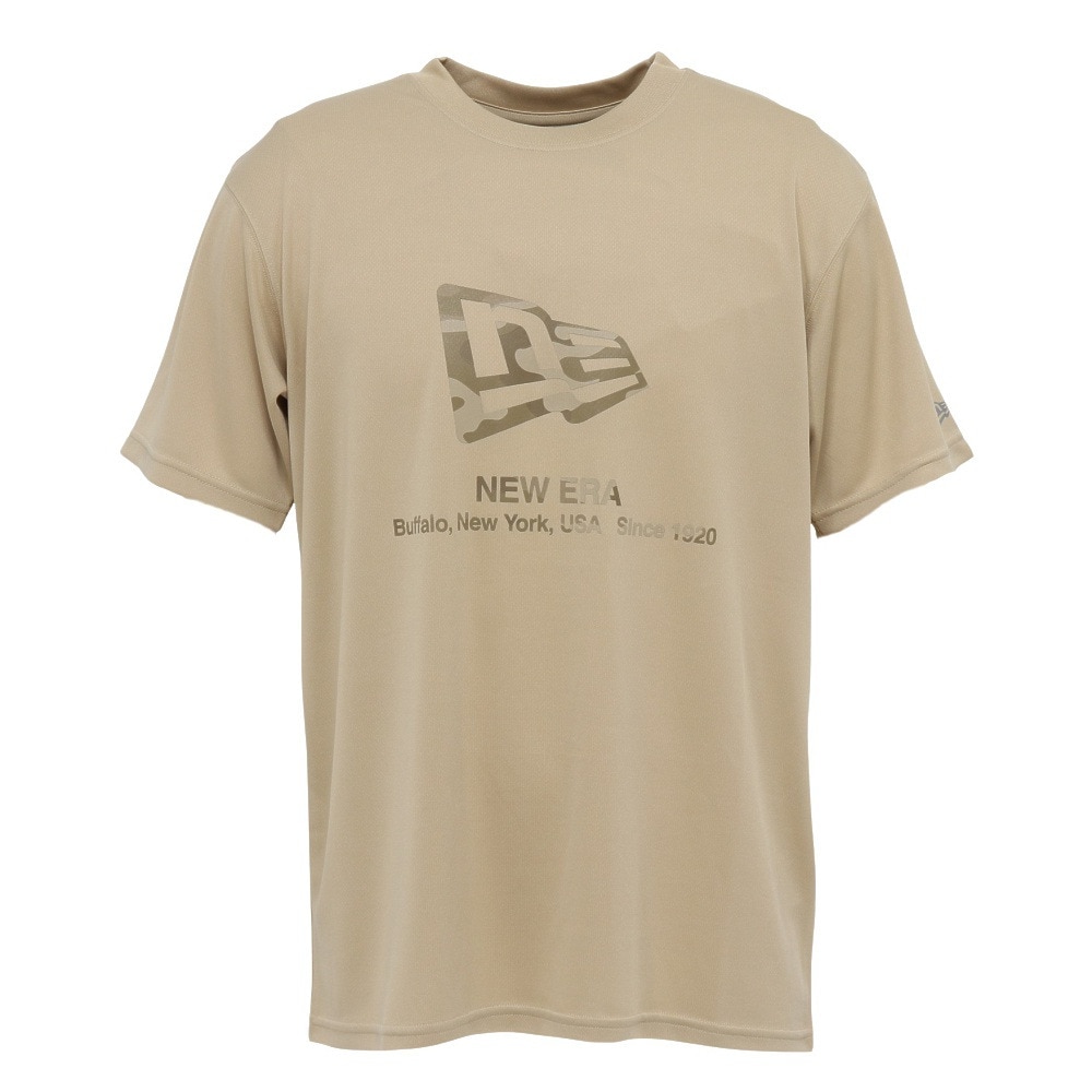 ニューエラ（NEW ERA）（メンズ、レディース）テック 半袖Tシャツ フラッグロゴ ウッドランドカモ 14666297