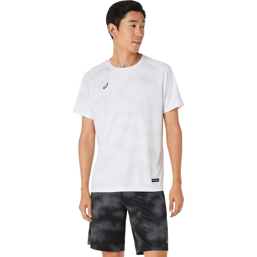 K-SWISS ホワイト ショートスリーブシャツ 100 アシックス（ASICS）（メンズ）ドライグラフィックショートスリーブ