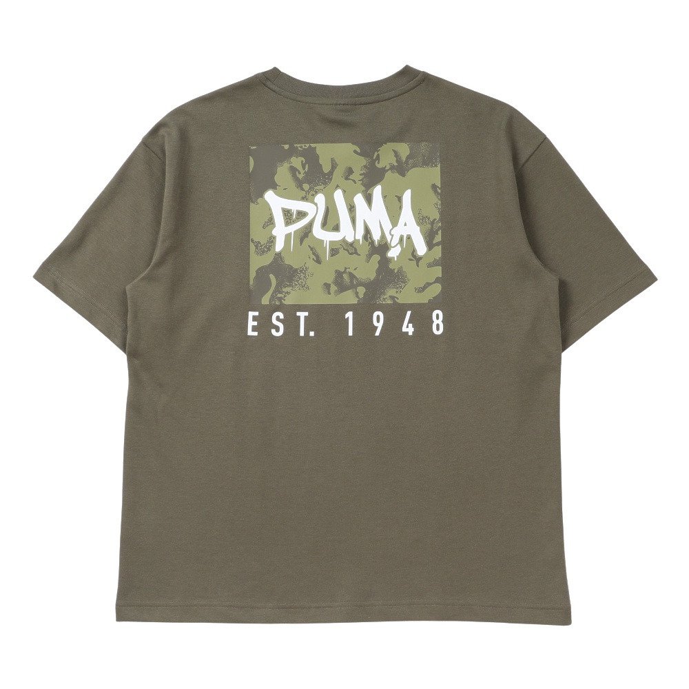 かわせみ プーマ（PUMA）（メンズ）ESS エレベーテッド MX カモ BK PT 半袖T