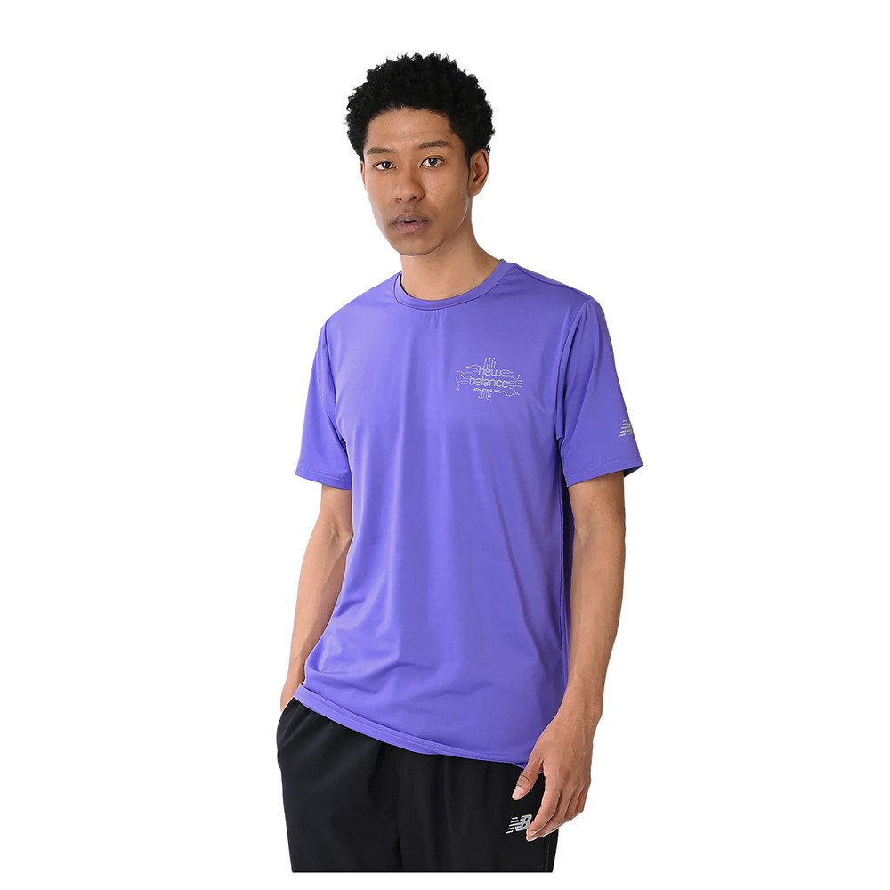 On Performance-T メンズ Mサイズ パープル ニューバランス（new balance）（メンズ）リフレクティブポリTシャツ