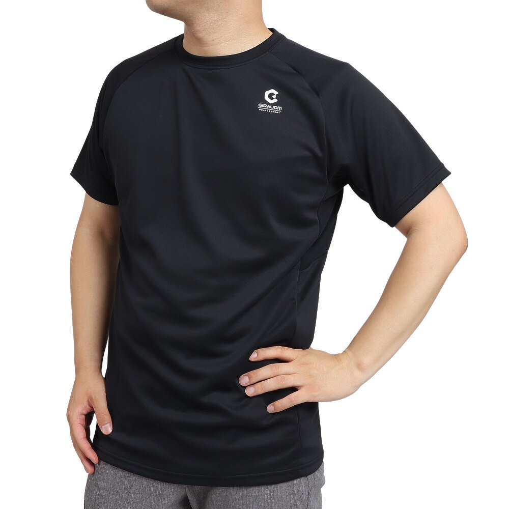  洗える抗ウィルス素材 ナノガード 吸汗速乾 UV 半袖Tシャツ 863GM1TP6607 BLK