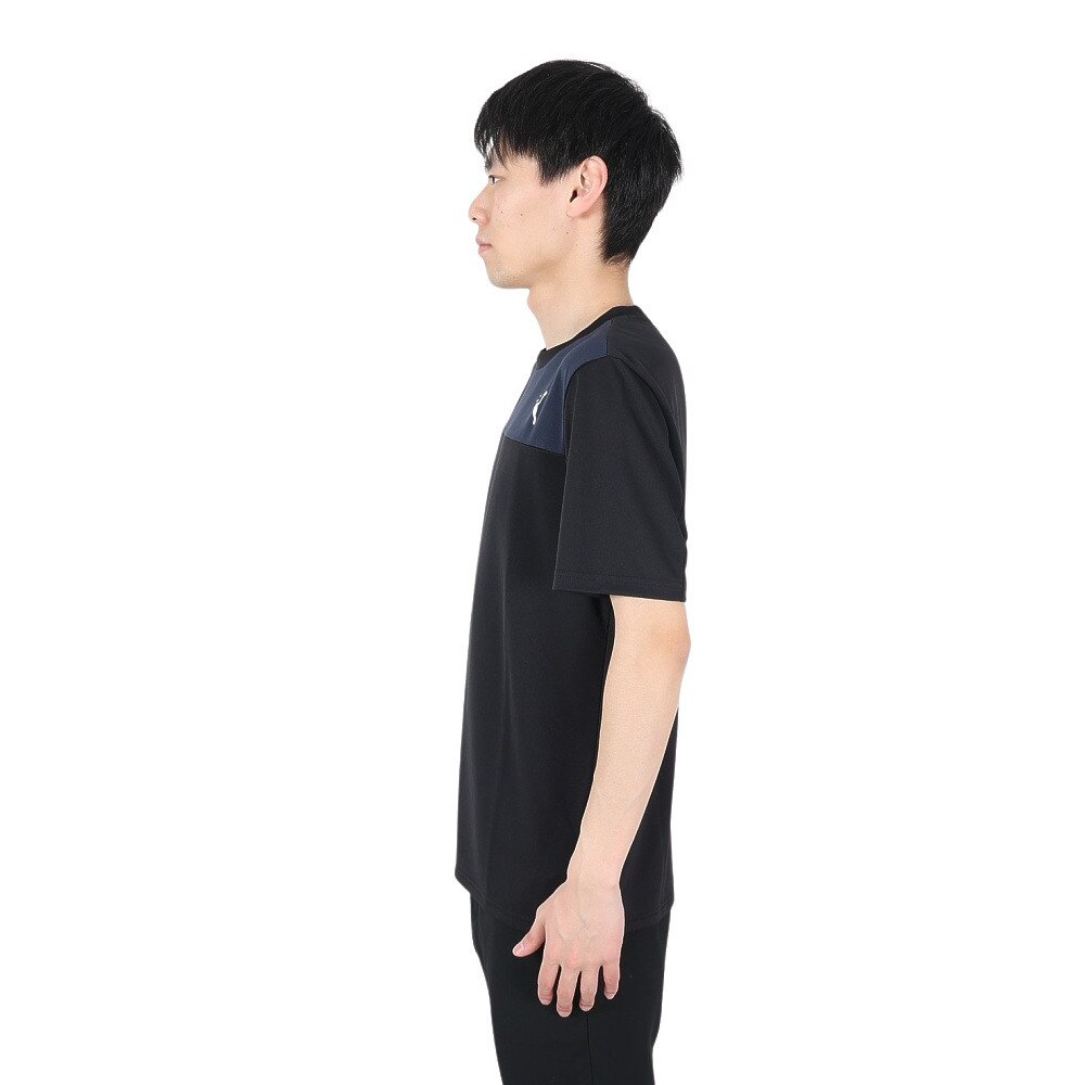 プーマ（PUMA）（メンズ）接触冷感 ドライ 速乾 DRY+C カラーブロック 半袖Tシャツ 522291 01 BLK