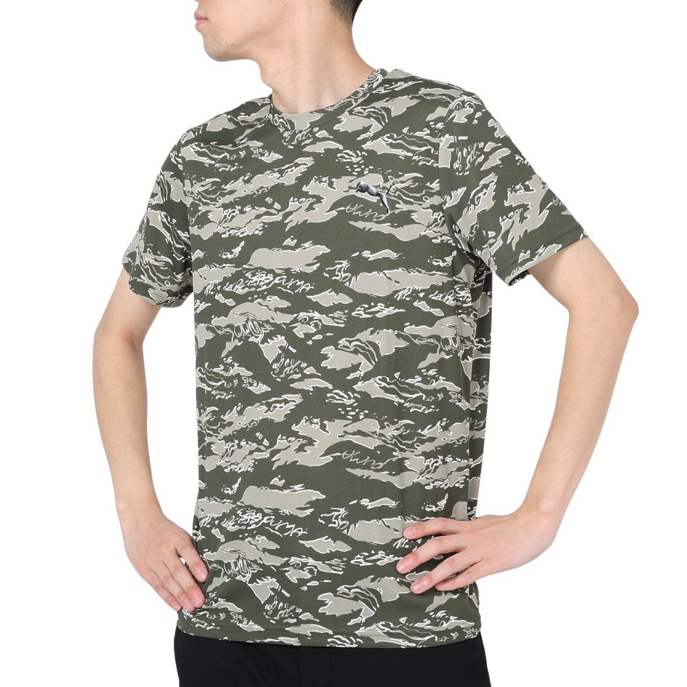 プーマ（PUMA）（メンズ）半袖Tシャツ メンズ ドライプラス AOP 523775 73 GRN