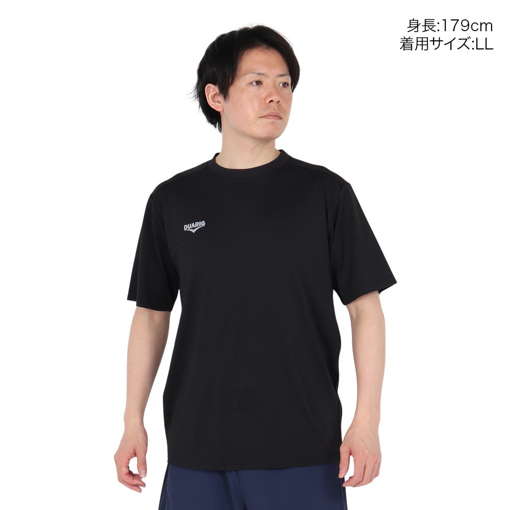 デュアリグ（DUARIG）（メンズ）ドライプラスクール シャインブロック UV HEXAGON 半袖Tシャツ 5S0025-TRCT-863GC BLK