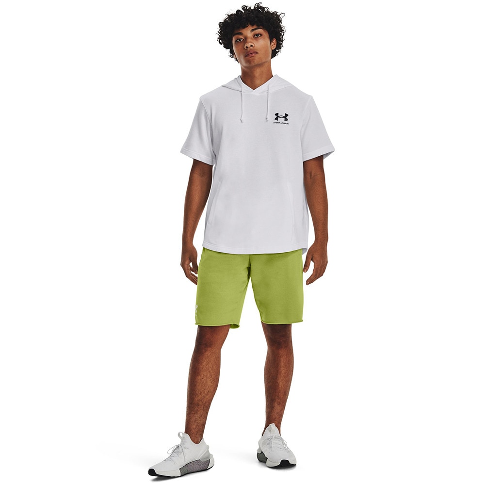 アンダーアーマー（UNDER ARMOUR）（メンズ）Tシャツ 半袖 パーカー メンズ ライバルテリー ショートスリーブ フーディ パイル 1377184 100 ドライ 速乾
