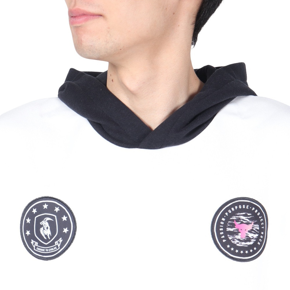 アンダーアーマー（UNDER ARMOUR）（メンズ）プロジェクトロック アイコンフリース バッジオブオナー ショートスリーブ フーディー 1386886 100