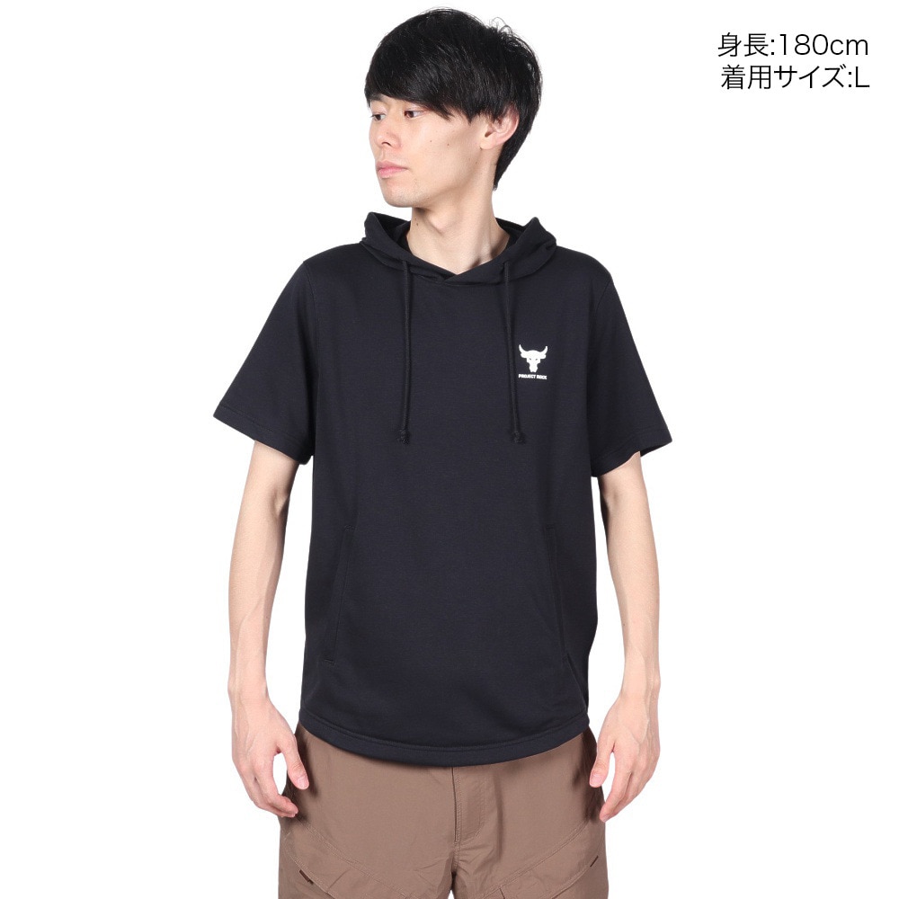 アンダーアーマー（UNDER ARMOUR）（メンズ）プロジェクトロック テリー ショートスリーブ フーディー 1387447 001