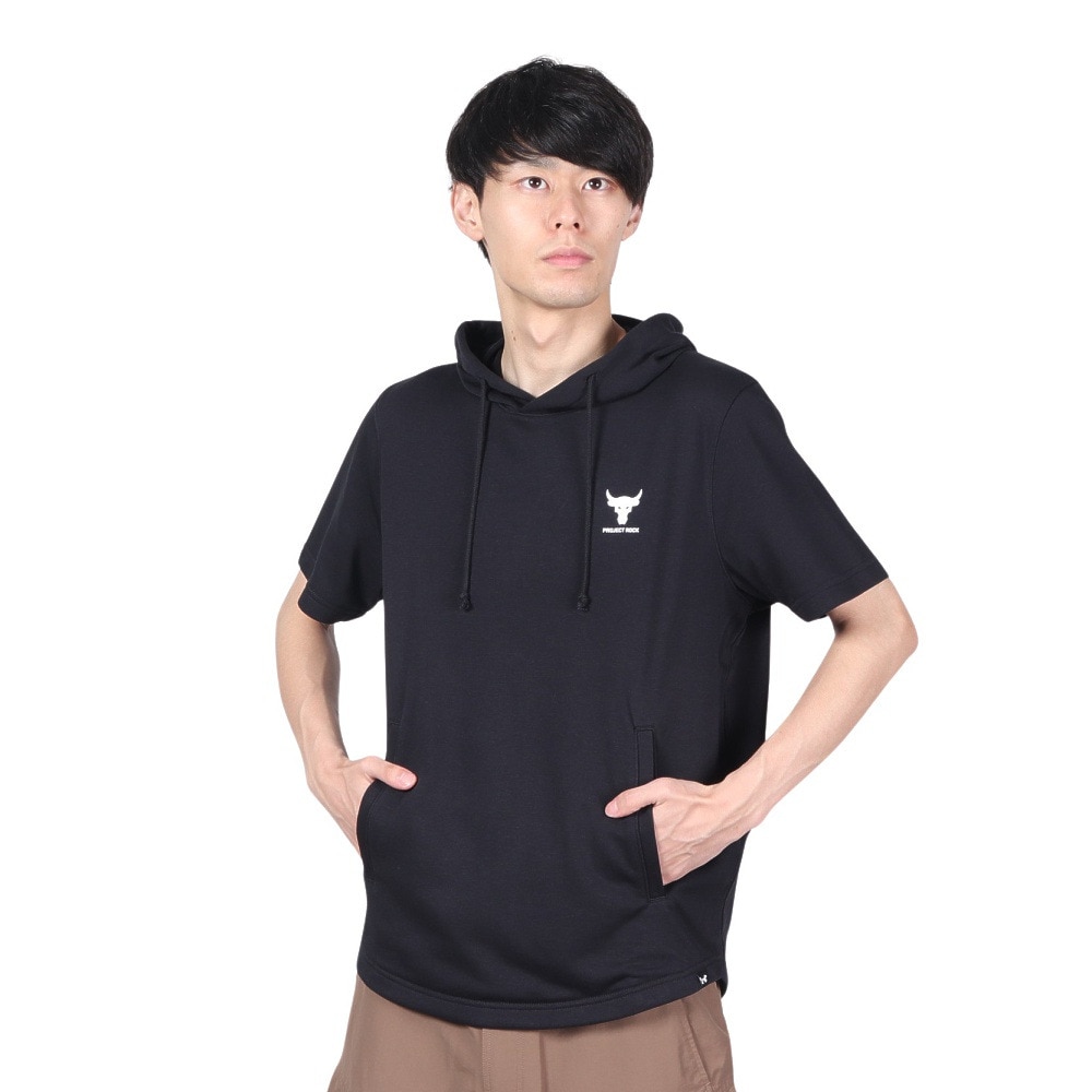 アンダーアーマー（UNDER ARMOUR）（メンズ）プロジェクトロック テリー ショートスリーブ フーディー 1387447 001