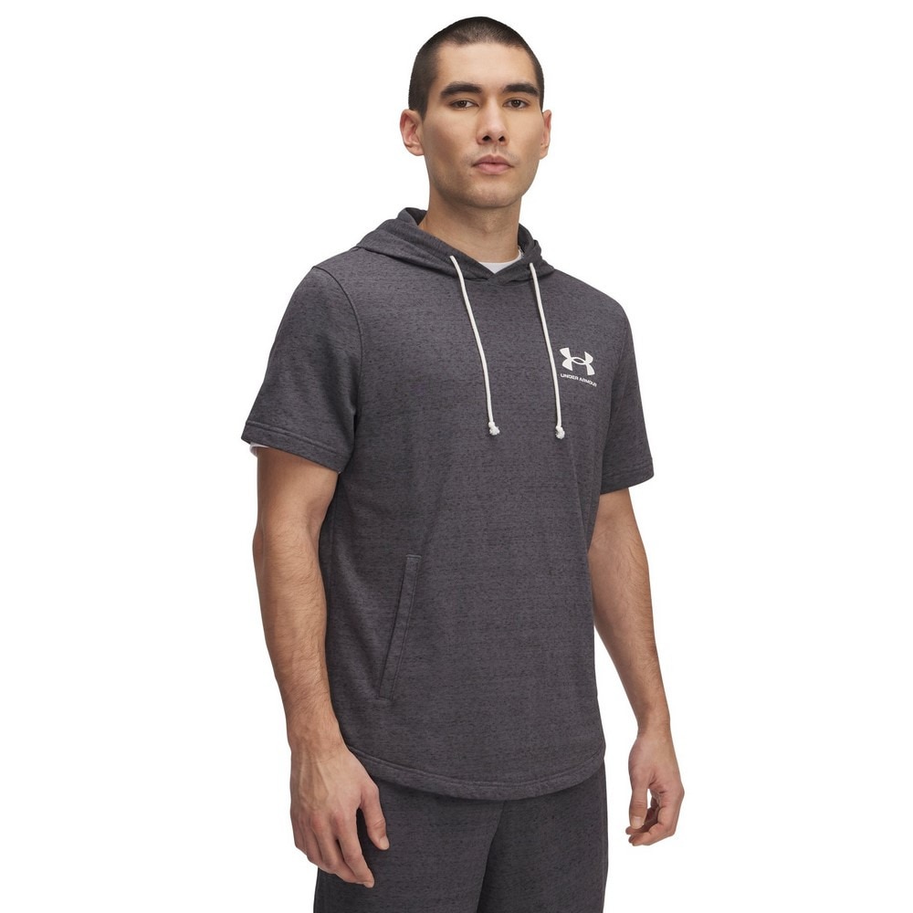 アンダーアーマー（UNDER ARMOUR）（メンズ）ライバルテリー レフトチェスト ショートスリーブ フーディー 1370396 025
